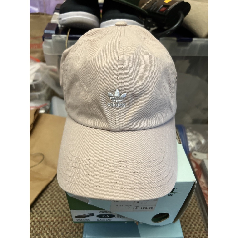 Adidas Originals Women Pearl Pink Relaxed Mini Logo Adjustable Baseball Cap EUC